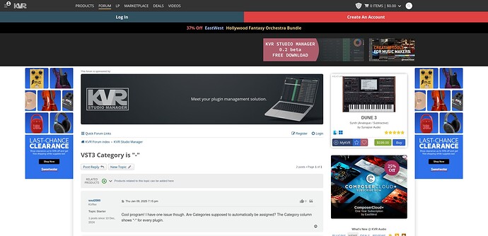Screenshot 2025-01-19 at 15-13-12 VST3 Category is - - KVR Studio Manager Forum - KVR Audio