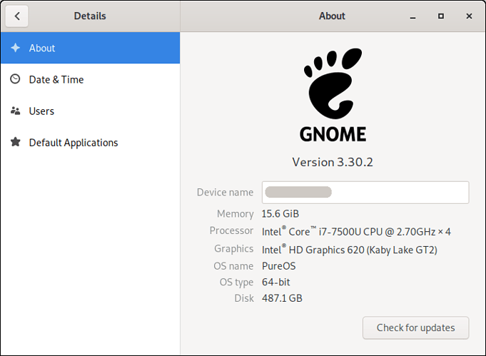 GNOME_3.30.2_Settings_PureOS_9_on_Librem_15v4