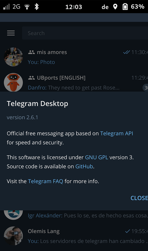 Как удалить telegram cli