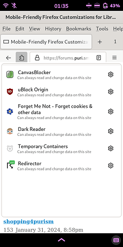 Unified Extensions Menu