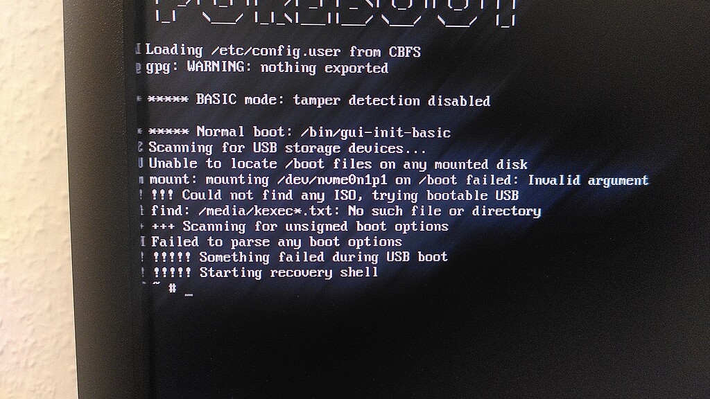 Librem 11 SeaBIOS/Coreboot does not recognize keyboard. PureBoot does