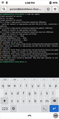 Apt terminal not updating