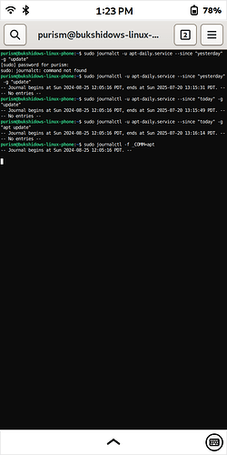 journalctl terminal lines